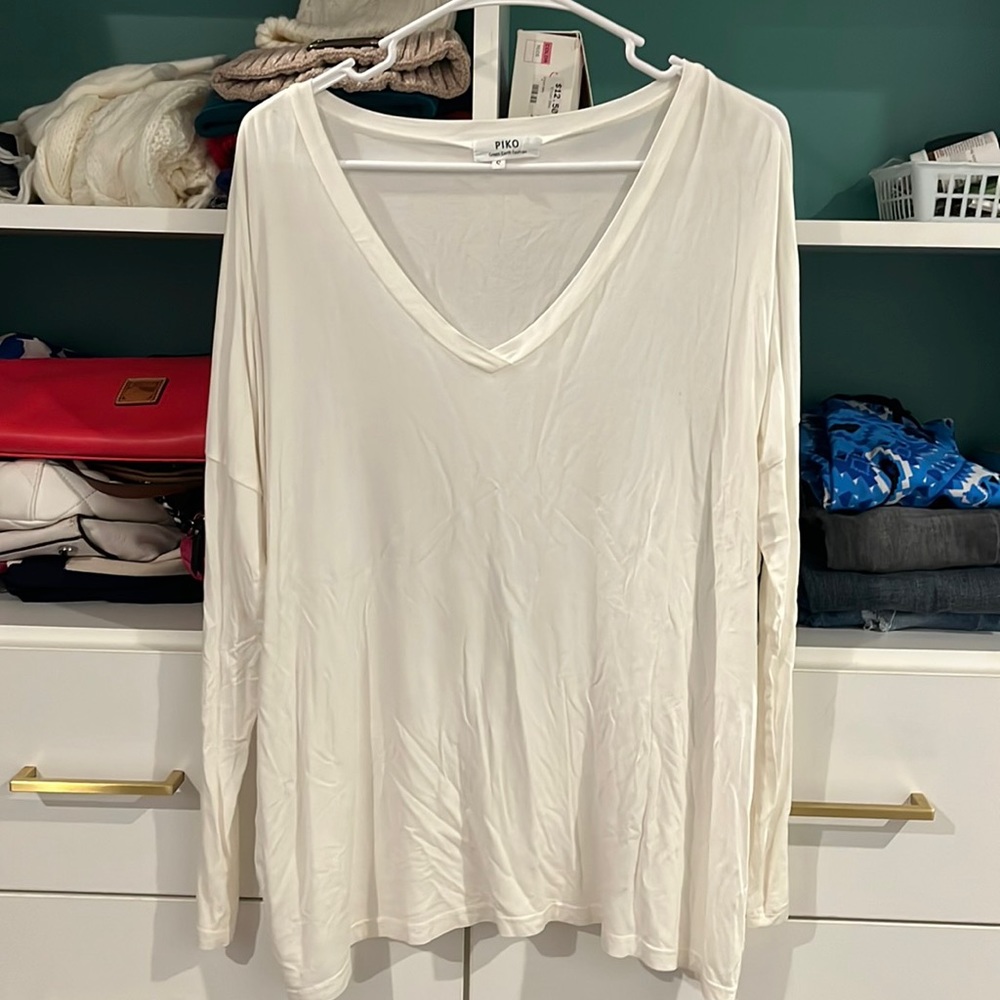 Size Small White Piko Shirt from Entourage